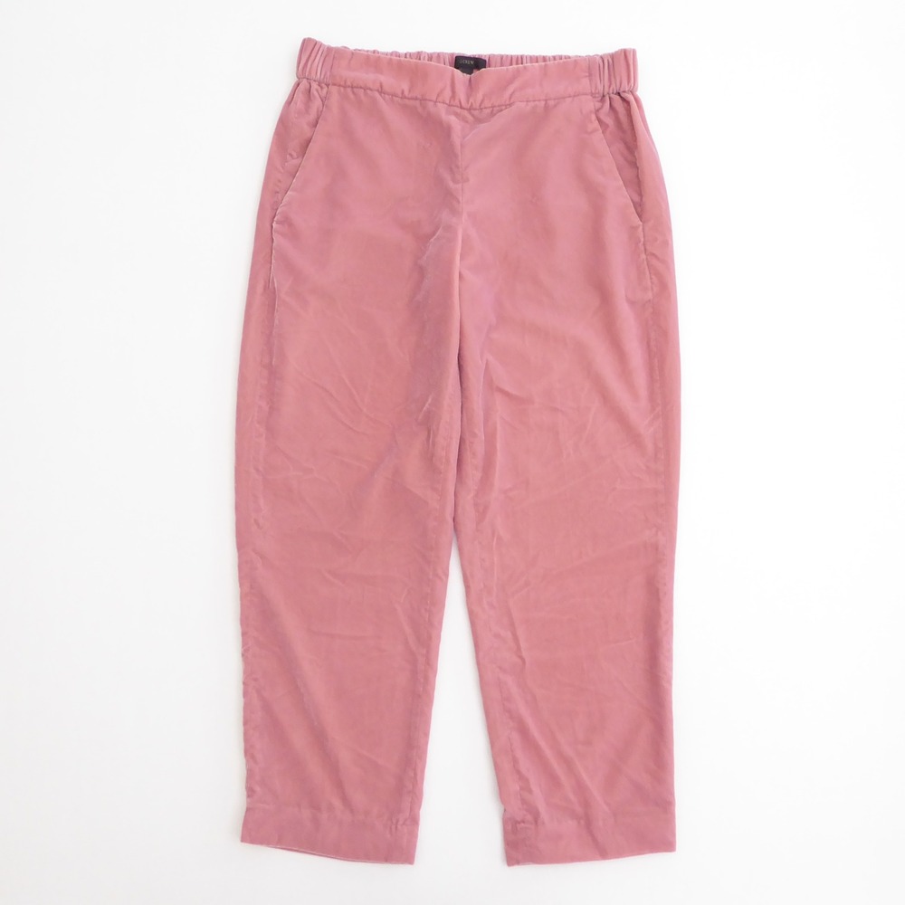 J.Crew Women Pants Pink Velvet Elastic Waist Pull On H2684 Size 10